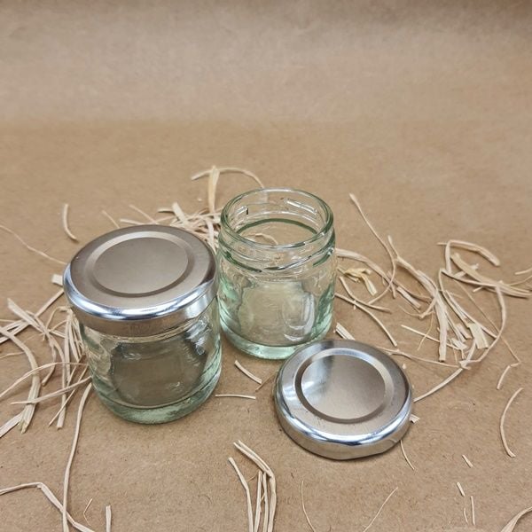 Gümüş Gri Kapaklı Mini Kavanoz 40 cc