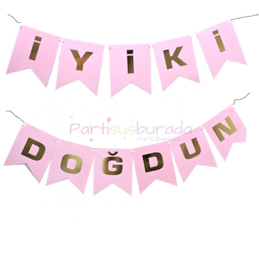 Pembe Gold İyiki Doğdun Yazı
