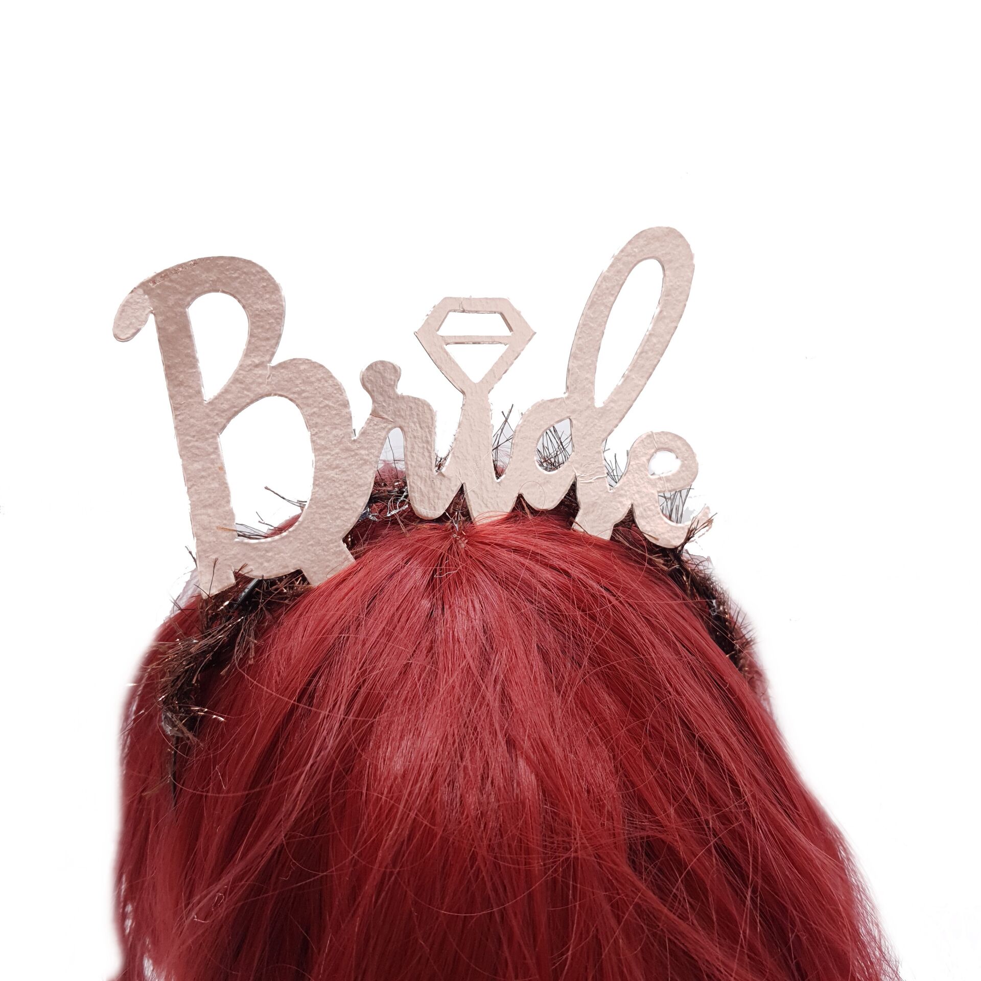 Metalik Eva Rose Gold Bride Taç