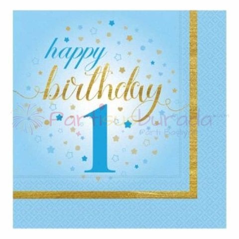 Küçük Yıldızlar Mavi 1 Yaş Peçete 20 Adet