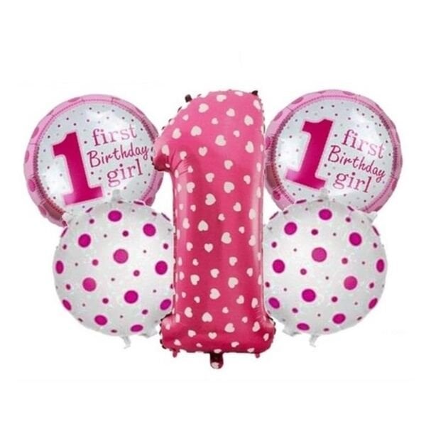 Folyo Pembe 1 Yaş Balon Seti