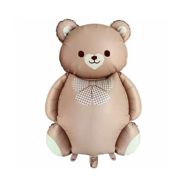 Folyo Papyonlu Karamel Ayı Balon 56x90 cm