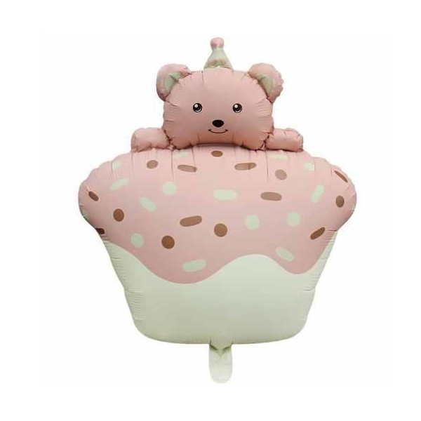 Folyo Retro Pembe Kek Balon 50 cm