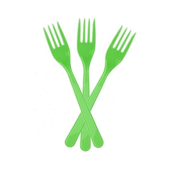 Plastik Yeşil Çatal 24 Adet