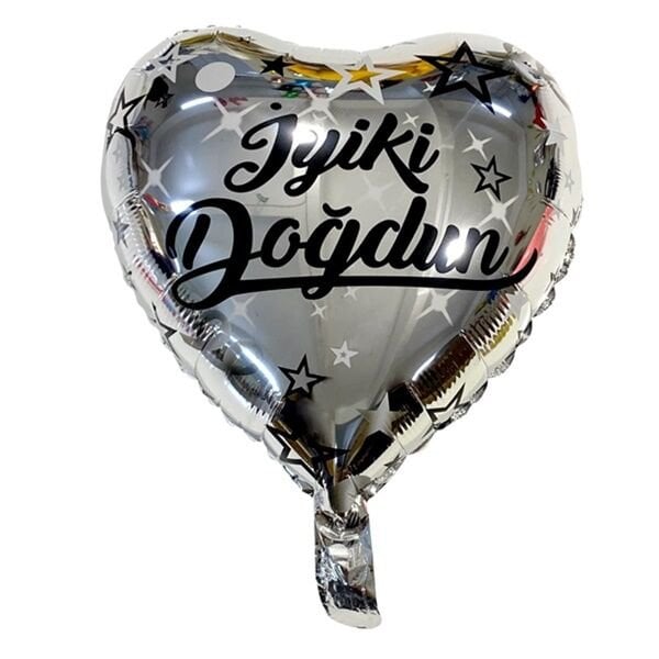 Folyo Gümüş İyiki Doğdun Kalp Balon