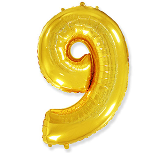 Folyo Gold Rakam 9 Balon 76 cm