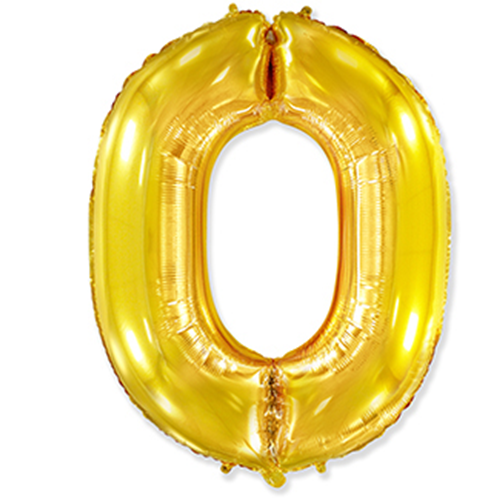 Folyo Gold Rakam 0 Balon 76 cm