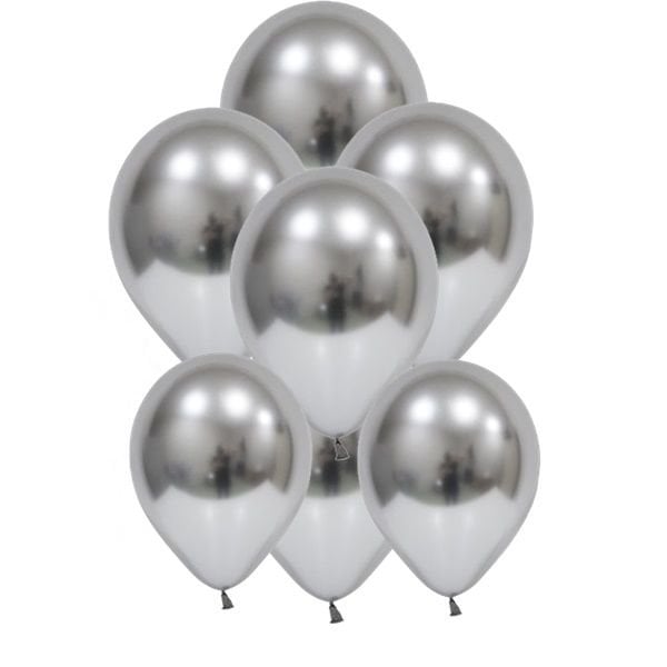 Krom Gümüş Gri Balon 12 inc 5 li