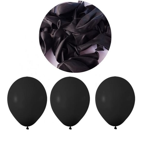 Pastel Siyah Balon 12 inc 10 lu