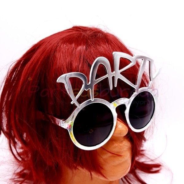 Plastik Gümüş Party Gözlük