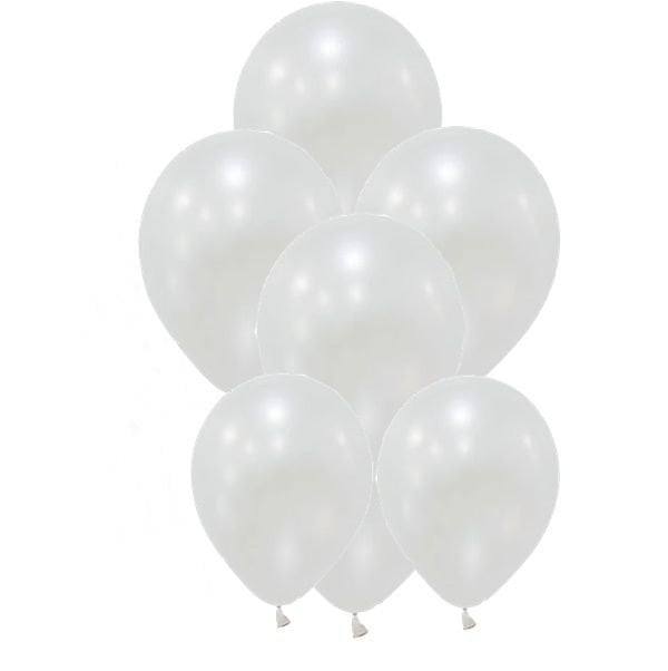 Metalik Beyaz Balon 10 lu
