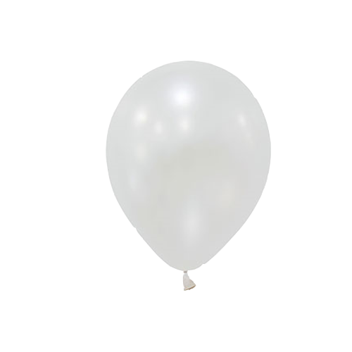 Metalik Beyaz Balon 10 lu