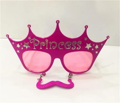 Plastik Pembe Prenses Gözlük