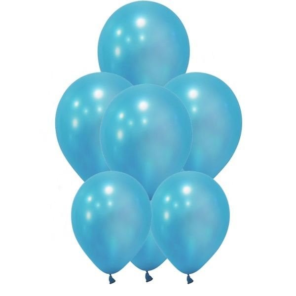 Metalik Açık Mavi Balon 10 lu
