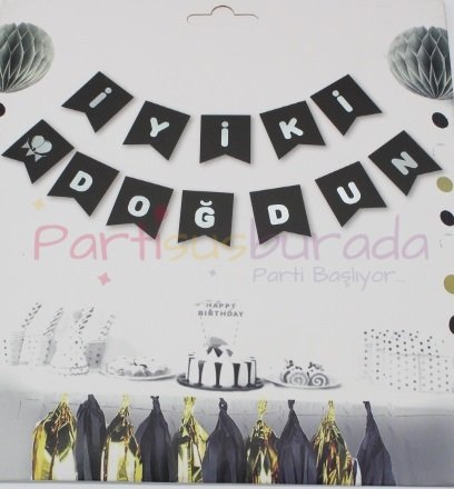 Siyah Gümüş İyiki Doğdun Yazı