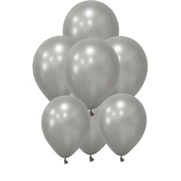 Metalik Gümüş Gri Balon 10 lu