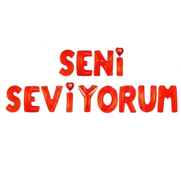 Folyo Seni Seviyorum Balon Yazı