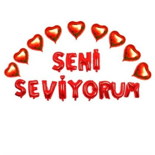 Folyo Kalpli Seni Seviyorum Balon Yazı