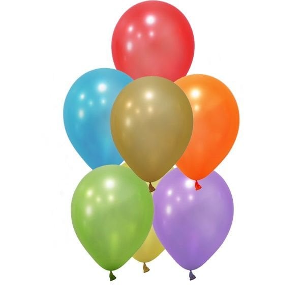 Renkli Balon Metalik Balon 10 Adet