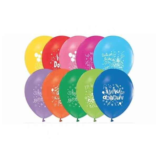 Renkli İyiki Doğdun Balon 10 Adet