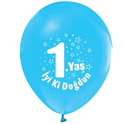 1 Yaş Mavi Balon 10 Adet