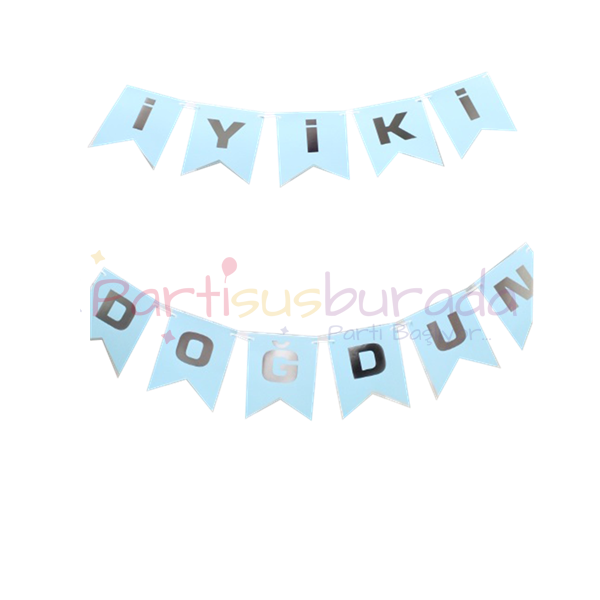 Mavi Gümüş İyiki Doğdun Yazı