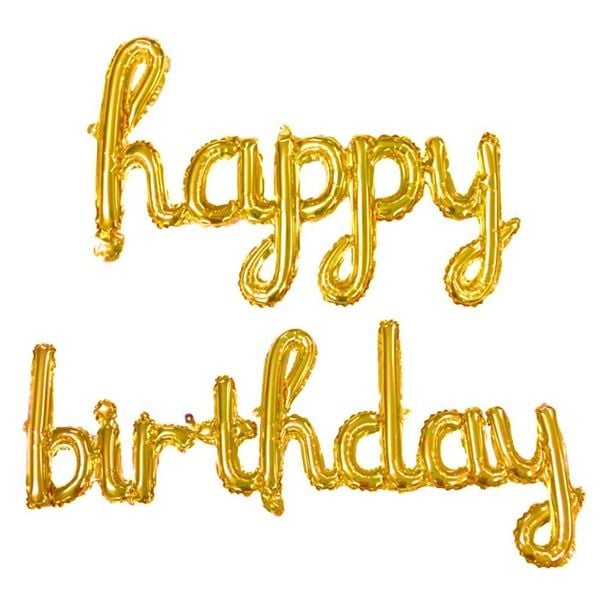Folyo El Yazı Gold Happy Birthday Yazı