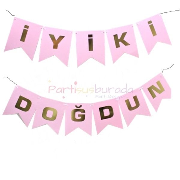 Pembe Gold İyiki Doğdun Yazı