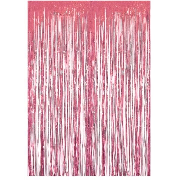 Saçaklı Pembe Perde Fon 90x200 cm