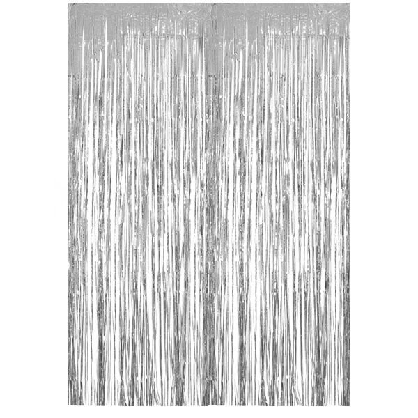 Saçaklı Gümüş Perde Fon 90x200 cm