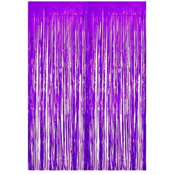 Saçaklı Lila Perde Fon 900x200