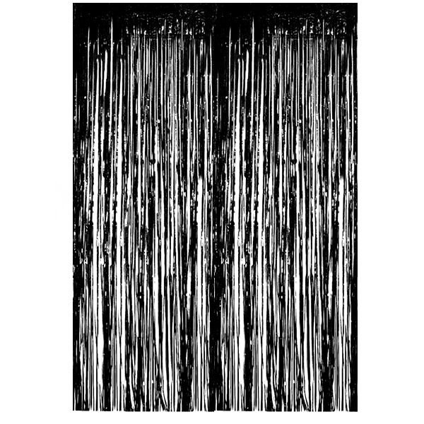 Saçaklı Siyah Perde Fon 90x200 cm