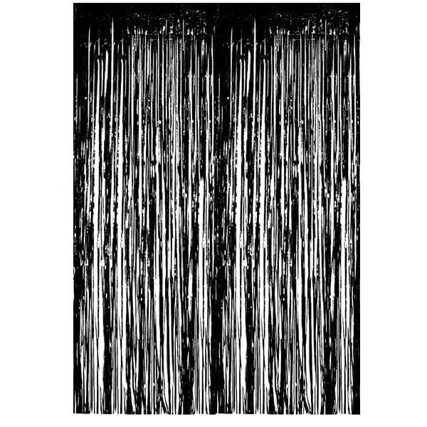 Saçaklı Siyah Perde Fon 90x200 cm