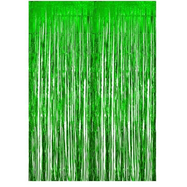 Saçaklı Yeşil Perde Fon 90x200 cm