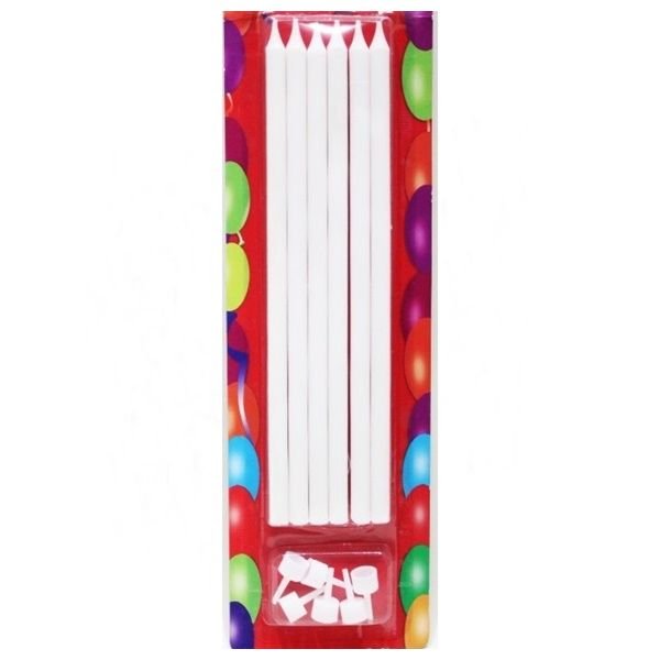 Beyaz Kalem Mum 20 cm 6 Adet