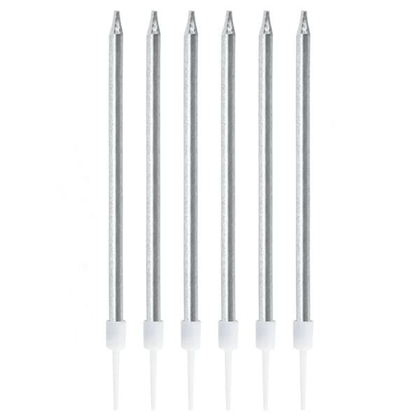 Gümüş Kalem Mum 15 cm 6 Adet
