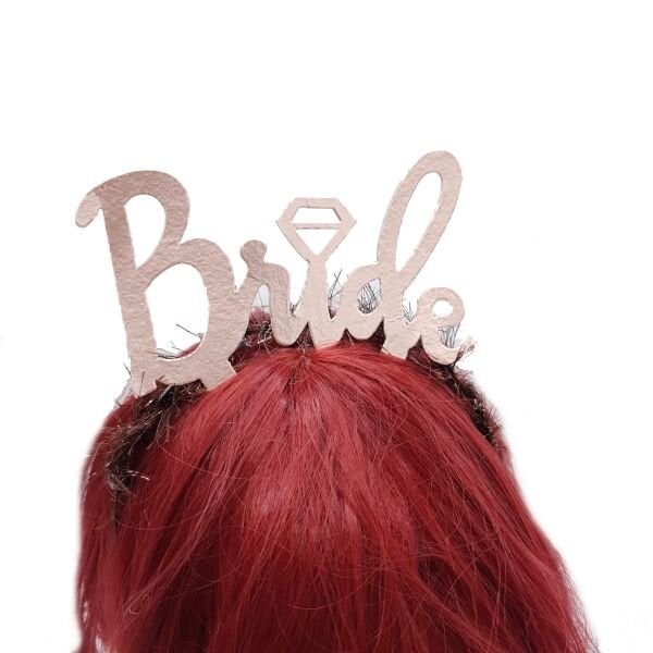 Metalik Eva Rose Gold Bride Taç