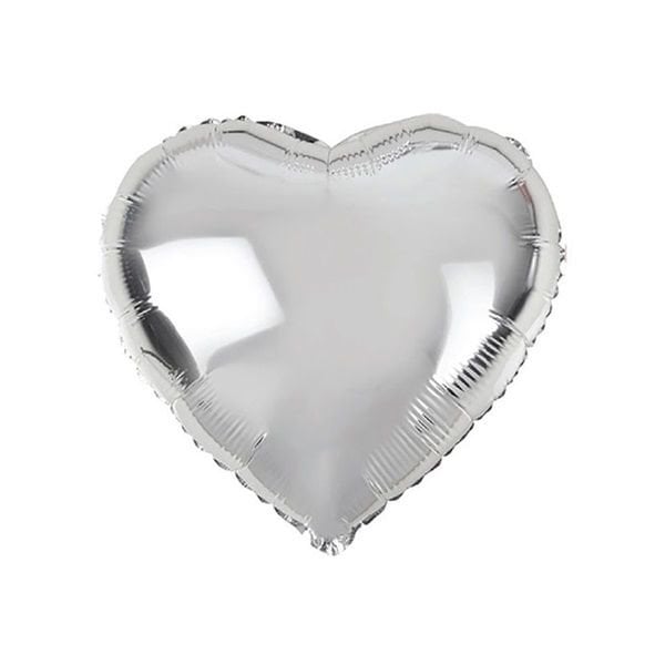 Folyo Gümüş Kalp Balon 18 inc