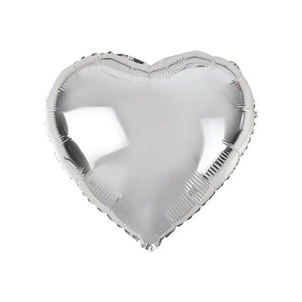 Folyo Gümüş Kalp Balon 24 inc