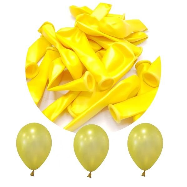Metalik Mini Sarı Balon 5 İnc 10 Adet