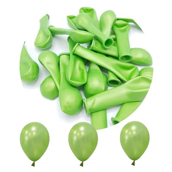 Metalik Mini Açık Yeşil Balon 5 inc 10 Adet