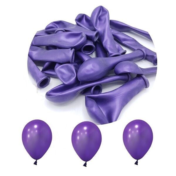 Metalik Mini Mor Balon 5 inc 10 Adet