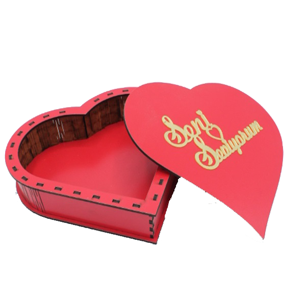Ahşap Kalp Kutu