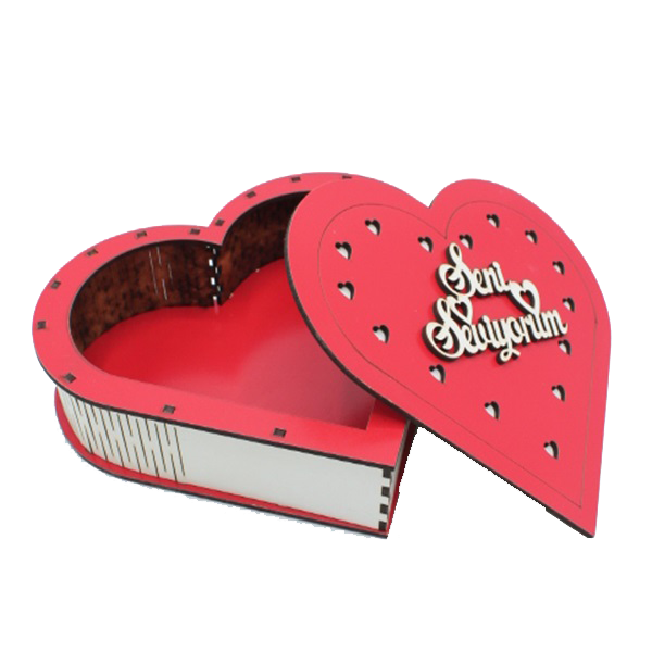 Ahşap Kalp Kutu