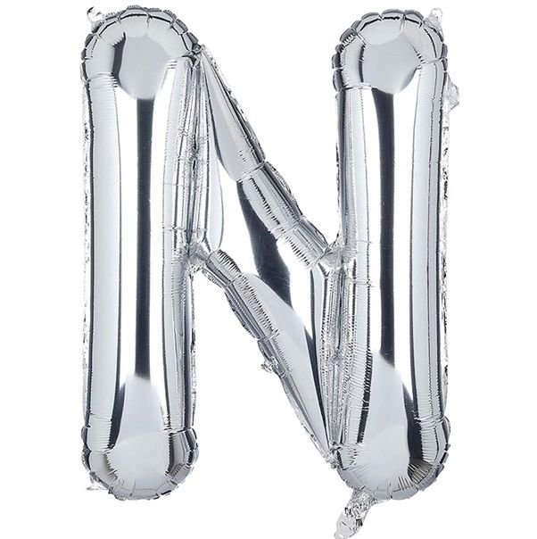 Folyo Gümüş N Harf Balon 76 cm