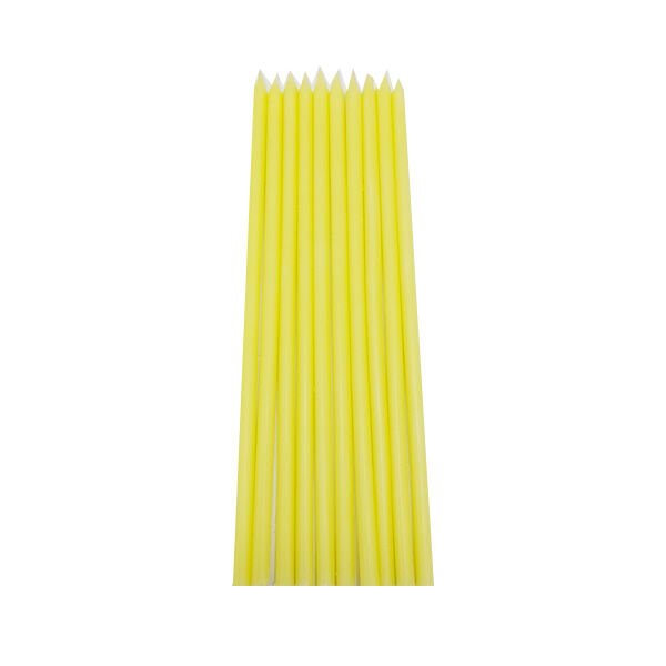 Pastel Sarı Kalem Mum 10 Adet