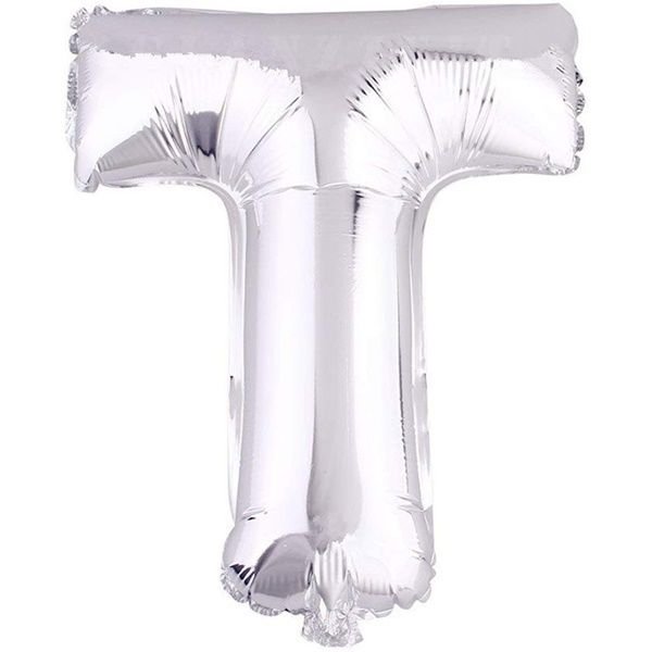 Folyo Gümüş T Harf Balon 76 cm