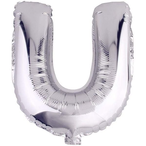 Folyo Gümüş U Harf Balon 76 CM
