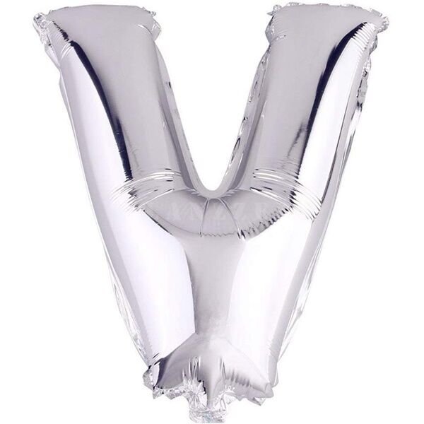 Folyo Gümüş V Harf Balon 76 CM