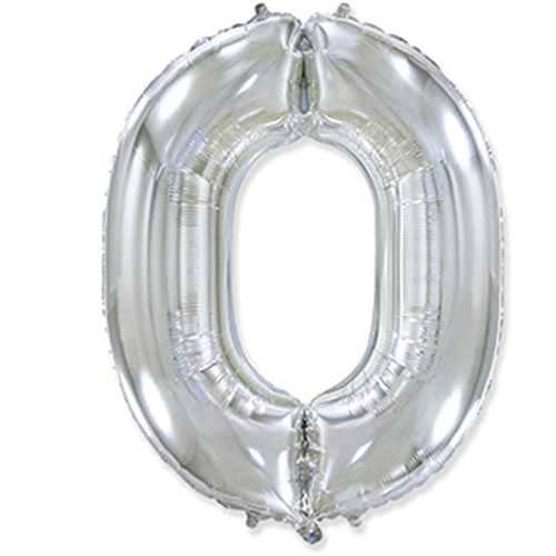 Folyo Gümüş 0 Rakam Balon 76 CM